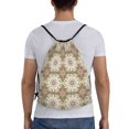 thumbnail image 2 of ZNDUO Gym Drawstring Bag, Boho Flowers Swirl Pattern Men and Women Fitness Drawstring Backpack Swimming Bags, Medium, 2 of 8