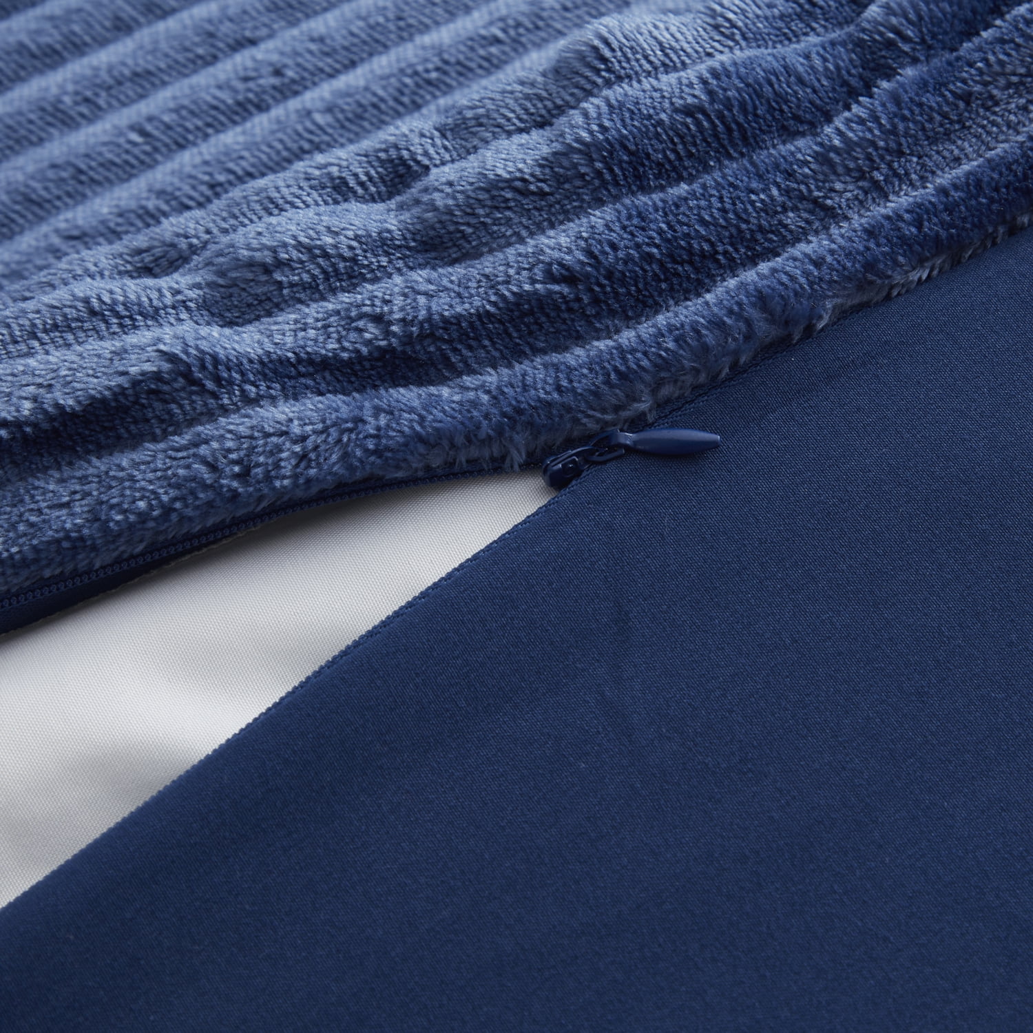 Clara Clark 3 Piece Reversible Duvet COVER Sheet & Sham Set, 100% Soft Microfiber Decorative Cut Plush Duvet COVER Queen, Navy