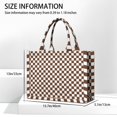 thumbnail image 3 of Large Capacity Tote Bag,Brown and White Checkerboard Pattern Handbag Fashion Luxury Tote Bag,15.7"x13"x 5.1" Inches,Laptop Compatible, 3 of 6