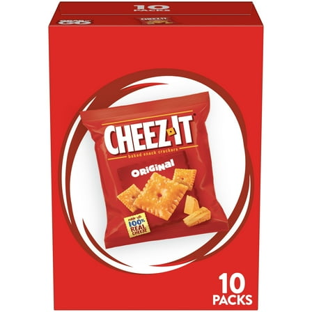 Cheez-It Original Baked Snack Crackers, Lunch Snacks, 10 Count
