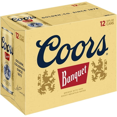 Coors Banquet American  Beer, 12 Pack, 12 fl oz Aluminum Cans, 5% ABV