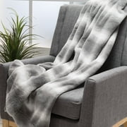 Noble House Lucca Fabric Throw Blanket, 50" x 60", Gray