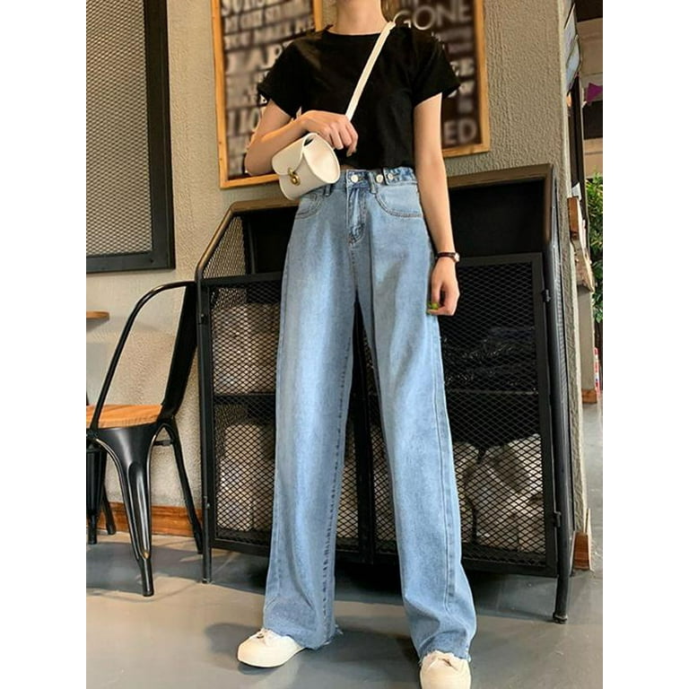 Wide leg 2024 jeans walmart