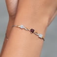 thumbnail image 4 of 925 Silver and 10K Yellow Gold Near Colorless White Moissanite and Red Rhodolite Garnet and Lab Grown Diamond Tennis Bracelet for Women By Keren Hanan (2.02 cttw, Adjustable up To 9 inch), 4 of 4