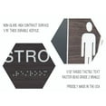 thumbnail image 4 of Dark Woodgrain Men And Women ADA Restroom Sign Set / Modern Chic Acrylic 6" x 9" Bathroom Signs With Braille, 4 of 5