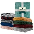 thumbnail image 7 of PAVILIA Plaid Chenille Blanket for Twin Size Bed, Soft Black and White Buffalo Plaid Checkered with Tassel Fringe, Woven Knitted Decorative Blanket for Sofa Couch Living Room Decor, Twin 60x80, 7 of 7