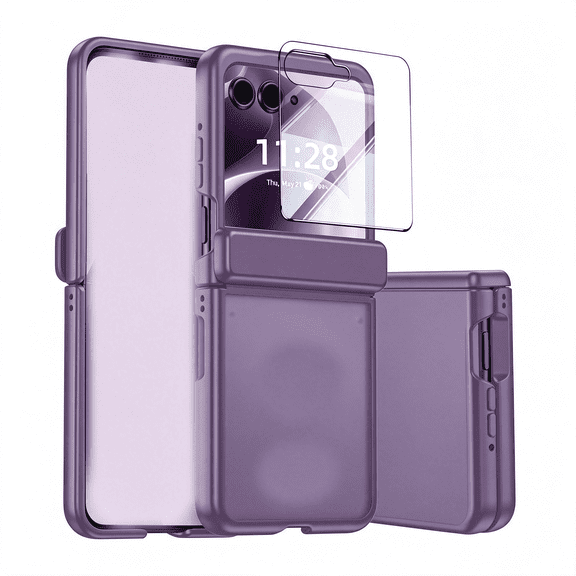 HBMYN for Razr 2026 Case with Hinge Protection, Ultra-Thin Skin Feel Translucent Frosted, Shockproof Cover for Razr 2026-Purple