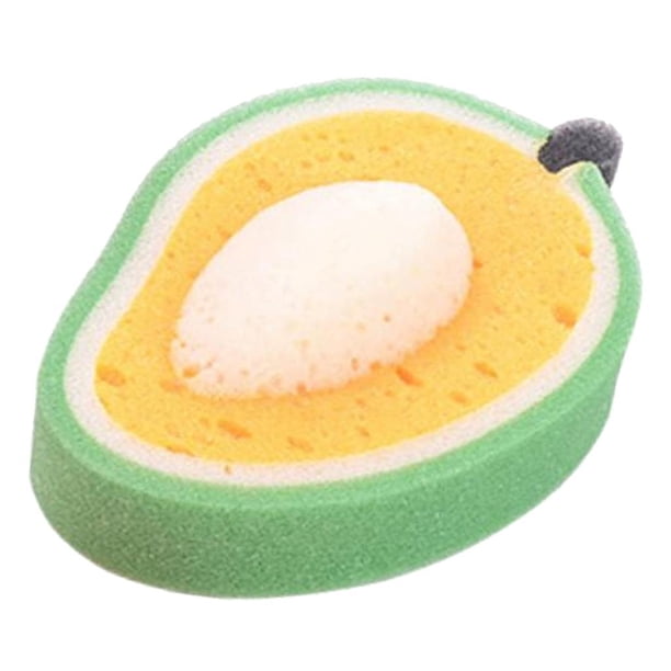 Esponja de baño para niños con diseño de frutas de dibujos animados, limpieza de cocina Mango