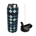 thumbnail image 4 of 18oz Straw Lid Space Bottle 2.9×8.9in Double-Layer Insulated Leak-Proof Bottle Straw Cup Lid Convenient For Carrying Darkslateblue Houndstooth Vintage Texture Hand-Drawn Sketch_1, 4 of 8
