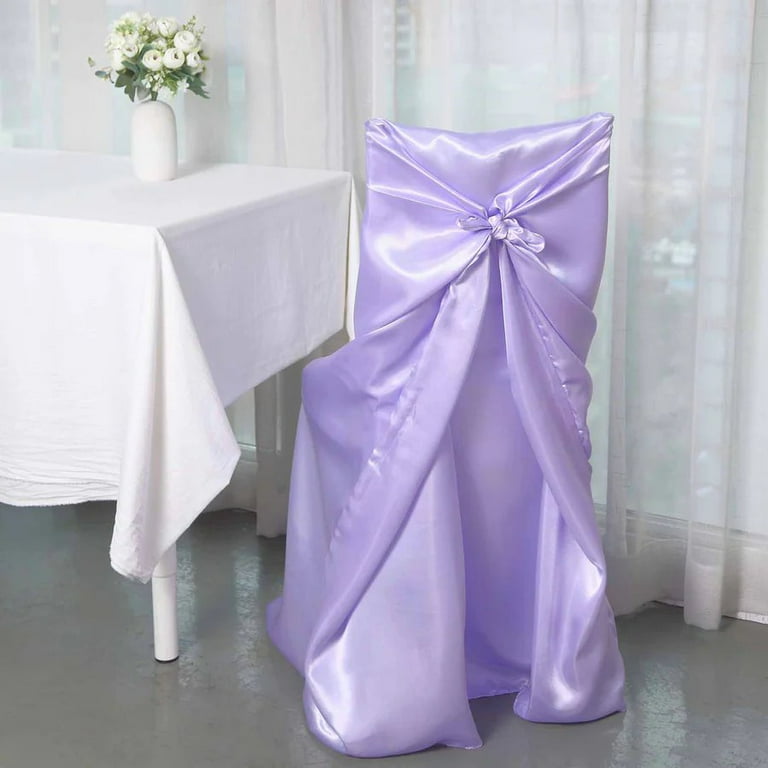 BalsaCircle Lavender Universal Solid Satin Chair Covers Slipcovers Wedding Decorations