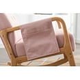thumbnail image 6 of Rocking Chair With Ottoman, Mid-Century Modern Upholstered Fabric Rocking Armchair, Rocking Chair Nursery with Thick Padded Cushion, High Backrest Accent Glider Rocker Chair for Living Room, Pink, 6 of 9