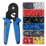 ESYNIC Crimp Tool Kit 6-4/6-6 Crimper Plier Wire Terminal 0.25-10mm²/0.25-6mm² and Connection Kit with 175mm Ferrule Crimper Plier/Wire Stripper & 1200 x Connectors Terminal, Crimp Tool Kit