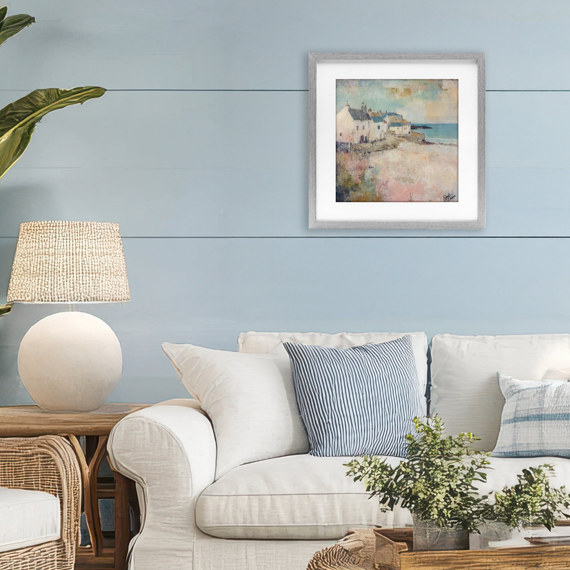 Stupell Industries Town Corner Architecture Gray Framed Print Under Glass, design by Opal Edison