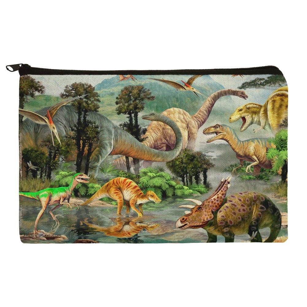 Dinosaur Jurassic Dinoscape Pencil Pen Organizer Zipper Pouch Case