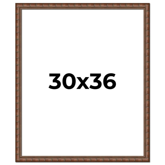 30x36 Dark Brown Bamboo Real Wood Picture Frame Width 1.5 inches | Interior Frame Depth 0.5 inches