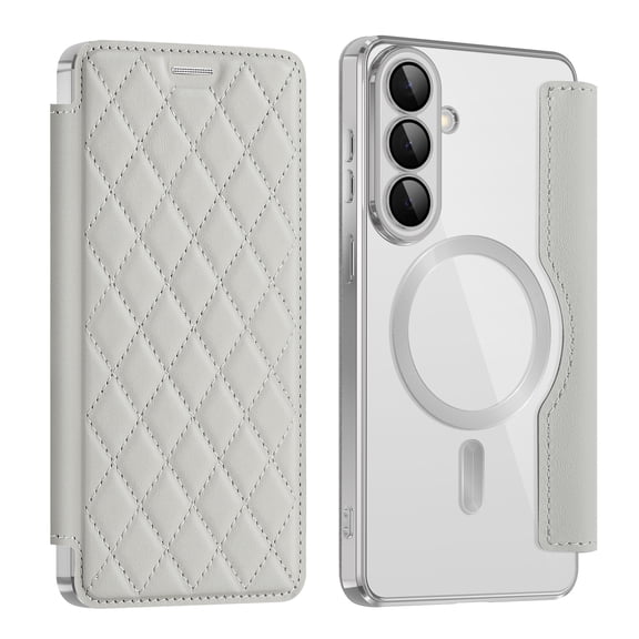 for Samsung Galaxy S26 Case Compatible with Magsafe, Slim Fit Flip Protective PU Leather Wallet Case with RFID Blocking Card Slot Build-in Len Protector for Samsung Galaxy S26, Gray