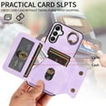 thumbnail image 5 of SaniMore for Samsung Galaxy A34 5G (6.6" 2023) Case, PU Leather Skin Shockproof Bumper Flip Purse RFID Blocking Metal Ring Stand Shell, Card Holder Cash Pocket Anti-drop Cover, Purple, 5 of 17