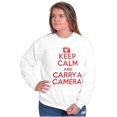 thumbnail image 3 of Keep Calm Carry A Camera Photographer Sweatshirt for Men or Women Brisco Brands M, 3 of 6