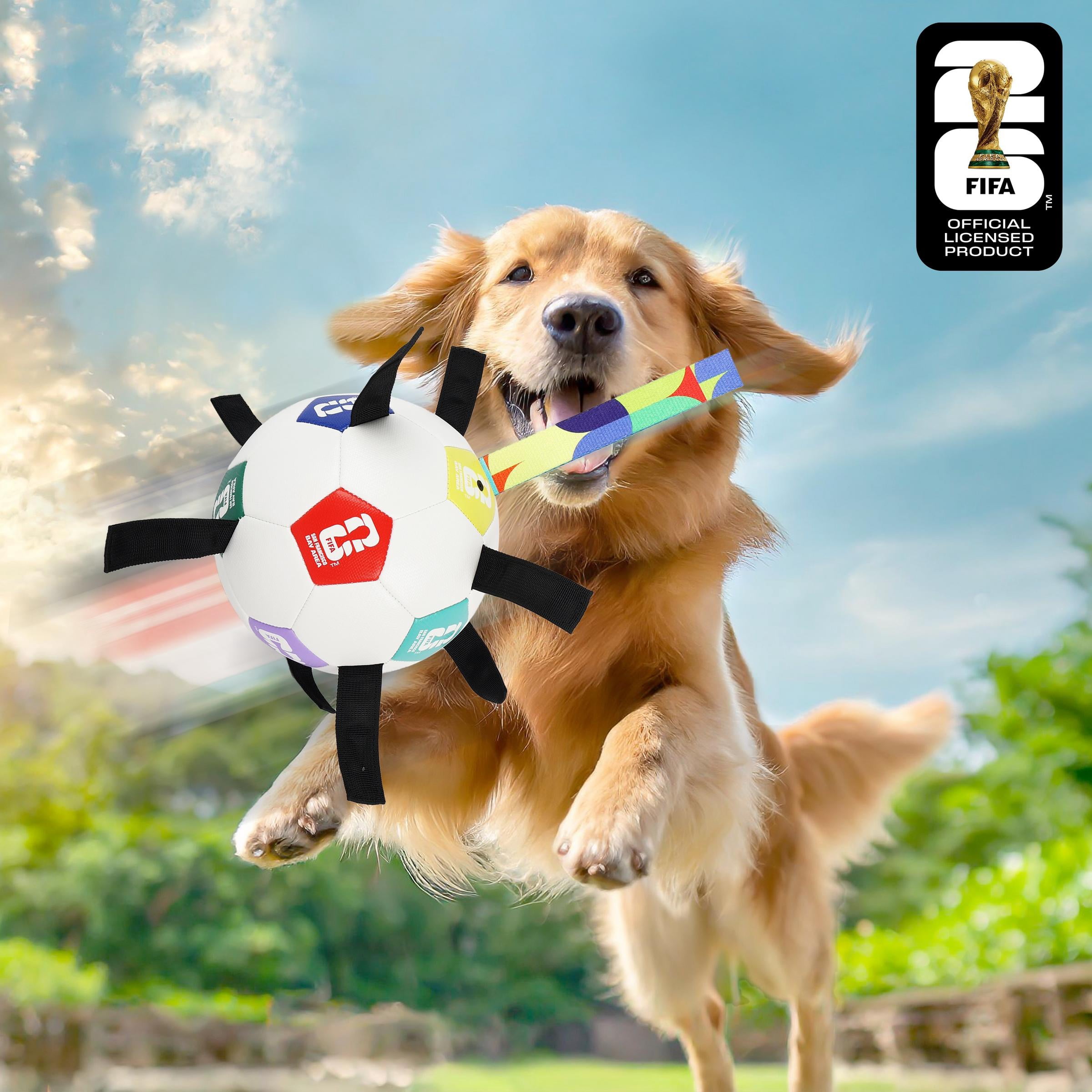 FIFA World Cup 2026 Pet Powergrip Soccer Ball Toy with Tethers for Dogs
