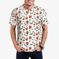 thumbnail image 3 of Balery Strawberries Printed Men’s Short Sleeve Polo Shirt, Midweight Men's Shirt,Golf Polo shirts -, 3 of 9
