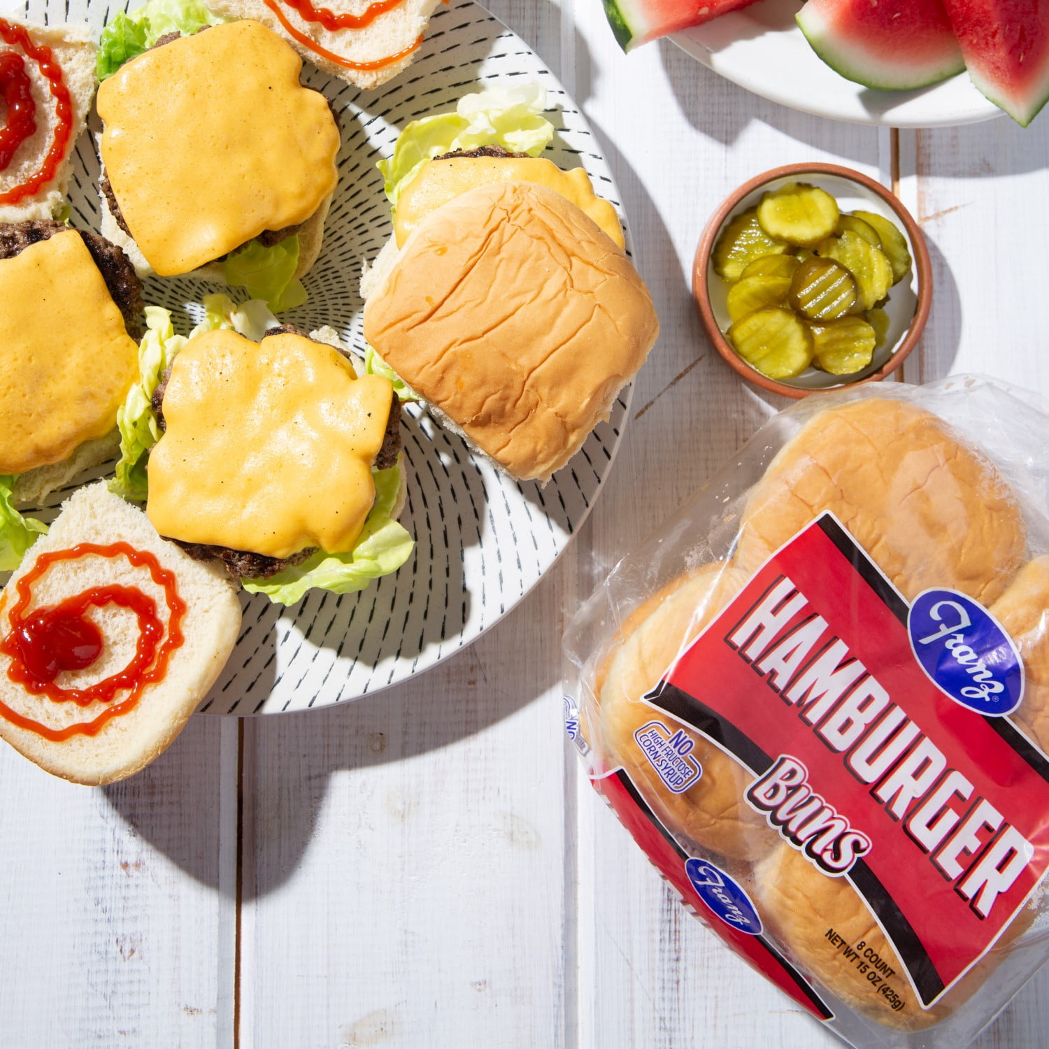 Franz Cluster Hamburger Buns, 15 oz, 8 Count