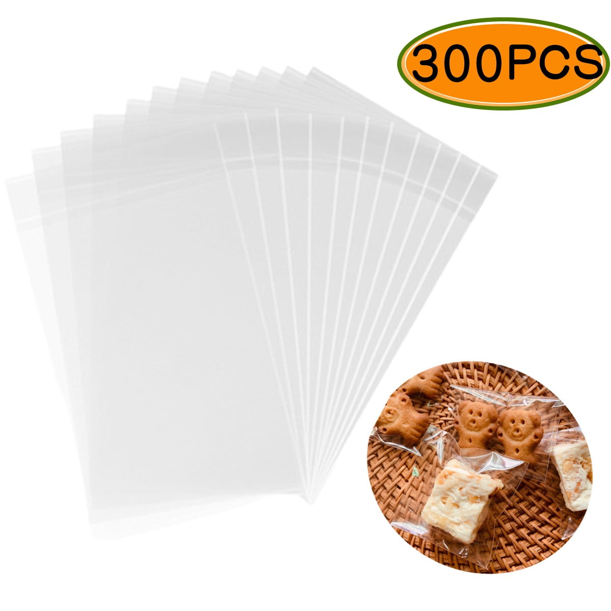 SelfAdhesive Clear Plastic Cellophane Flat Cellophane Treat Bags