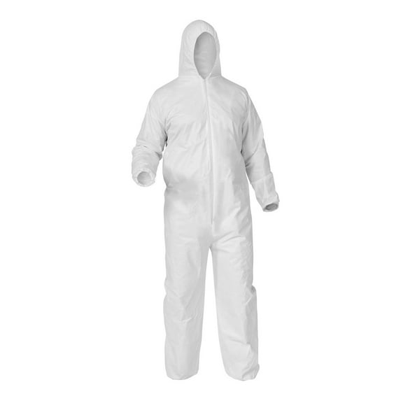 SSBM 25 Pcs Disposable Polypropylene Coveralls White X-Large 25gsm Thick Economical Protective Suit for Grease Debris & Light Splashes