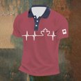 thumbnail image 2 of Gyexs Polo Canada pour Homme à Quart de Bouton, Manches Courtes, T-Shirts Polo 2026 Été Tendance Ajusté, Hauts Tee Rouges, Taille TTG, 2 of 3