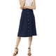 image 0 of Allegra K Women's Button Front High Waist Belted Flare Midi Skirt