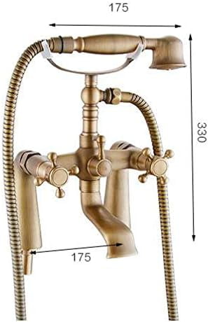 Brass Bath Tub Faucet Antique Bronze Bathtub Faucets with Hand Shower Dual Handle Mixer Deck Mounted for Bathroom