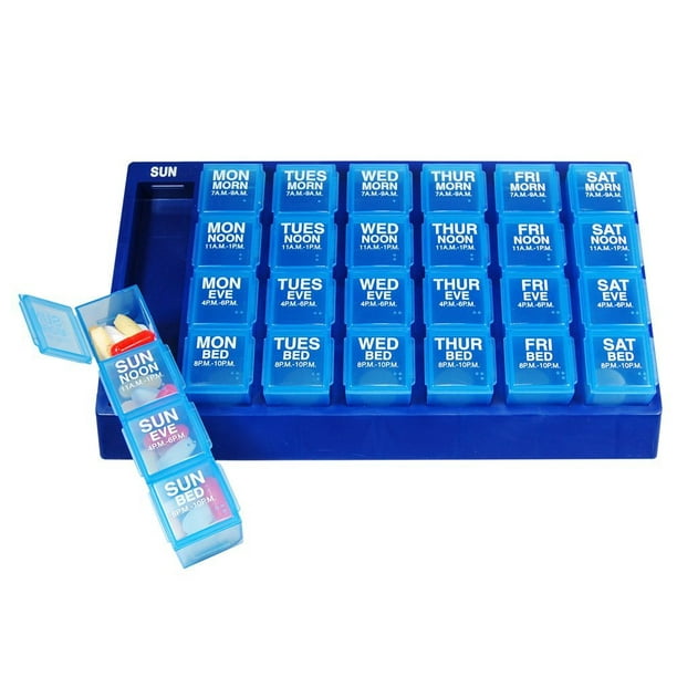 weekly-4-times-a-day-pill-organizer-large-blue-with-blue-tray-curved-bottom-organizer