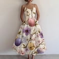 thumbnail image 2 of Easter Themed Off Shoulder Sleeveless Dress for Women Casual A Line Dress with Festive Bunny and Egg Print Trendy Spring Holiday Outfit Essentials, 2 of 4