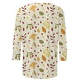 thumbnail image 5 of Pompotops T-shirt de Mode pour Femme Mi-Long Manches 3/4 Blouse Col Rond Hauts Décontractés Liquidation, 5 of 5