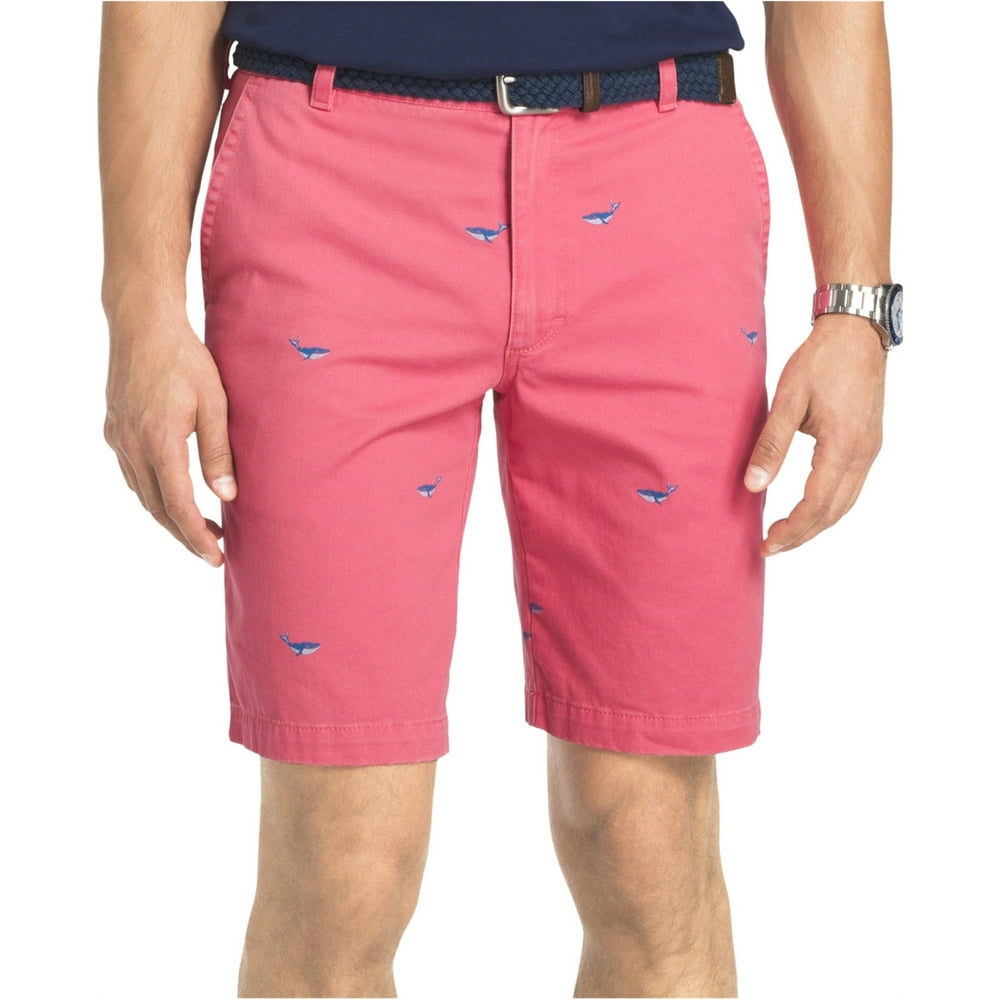 IZOD IZOD Mens Swim Like A Whale Casual Chino Shorts, pink, 40