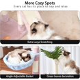 thumbnail image 3 of Cat Tree . es Cat Tower for Indoor Cats Cat Condo with Perches Basket Leaf Feeding Bowl Multi-Level Plush Modern Cat Furniture with Scratching Posts Light HCTW, 3 of 9