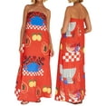 thumbnail image 6 of Women Tube Dress, Strapless Backless Fruit Print Swing Dress Loose Summer Long Dress, 6 of 10