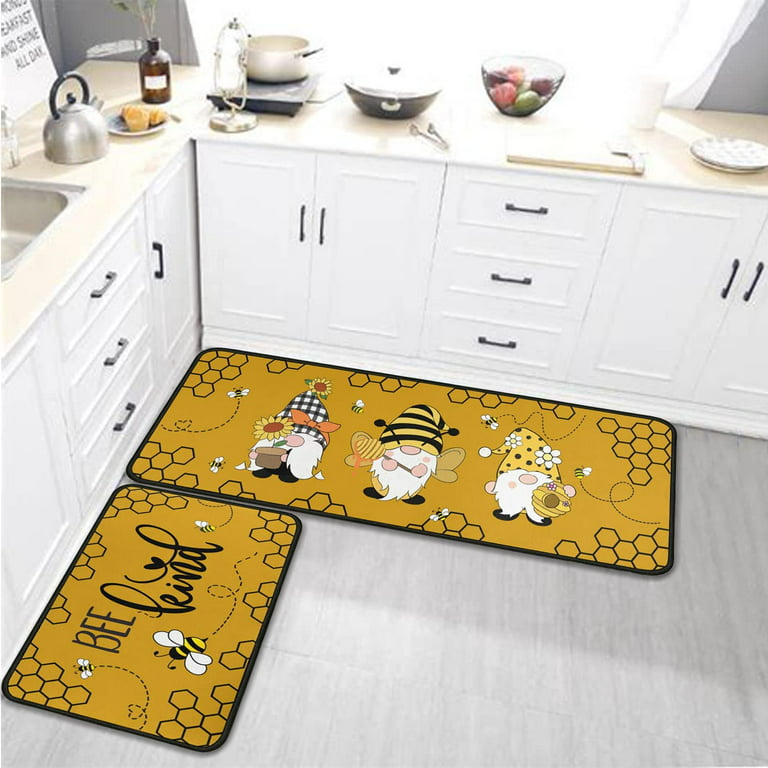 Sage Green Kitchen Mat Rug Set of 2- Plant Floral Butterfly Kitchen Rugs  with Runner Kitchen Decor Accessories Things, Kitchen Rug Mat- Leaves Rugs  for Home Kitchen Large- 17x24 and 17x48 Inch 