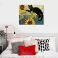thumbnail image 5 of Orinice  Funny Black Cat Art  Vintage Sunflower Cat Print Canvas Wall Art Cute Animal Room Aesthetic Prints Painting For Home Bedroom Dorm Wall Decor 16x12in, 5 of 6