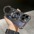thumbnail image 3 of Luxury Wireless Charging Magsafe Ring Bracket Case For iPhone 11 12 13 14 15 Pro Max Plus Transparent Magnetic Bumper Cover, 3 of 5