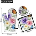 thumbnail image 6 of Pioneer Flower Kitchen Oven Mitt and Pot Holder Sets 2 Pcs for Baking, Cooking and Grilling, Heat Resistant Up To 392 °F, 6 of 7