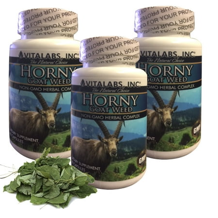 Horny Goat Weed Non GMA à base de plantes complexe - w / Tongkat Ali, L-Arginine - Augmentation de la production de l'oxyde nitrique - Libido Booster pour les hommes et les femmes - Couples Spark Fire In The Bedroom - Wow votre séance d'entraînement 180 C