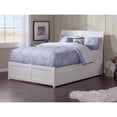 thumbnail image 2 of Leo & Lacey Lit Plateforme Complet en Bois Portland et Tiroir-Lit Simple, Blanc, 2 of 7