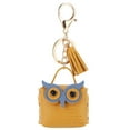thumbnail image 2 of ZhyrZng Owl Leather Coin Purse Key Buckle Earphone Storage Bag Double Leather Owl Tassel Wallet Bluetooth Earphone Hanging Bag Decoration Home Storage Storage Organizer, 2 of 7