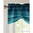 thumbnail image 3 of Tie Up Valance Curtain for Kitchen,Summer Gradient Blue Ocean Wave Rod Pocket Short Curtains Adjustable Tie-Up Shade Valances,Abstract Water Ripple Window Treatment for Bathroom Living Room Bedroom, 3 of 8