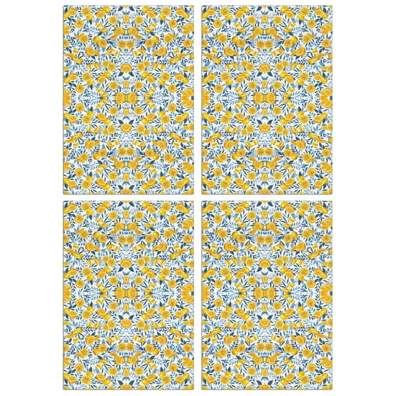 Lemon Kitchen Hand Towels Set of 4, 18x26 Fruit Dish Towels, Soft Absorbent Tea Towels for Farmhouse Kitchen or Home Decor Use