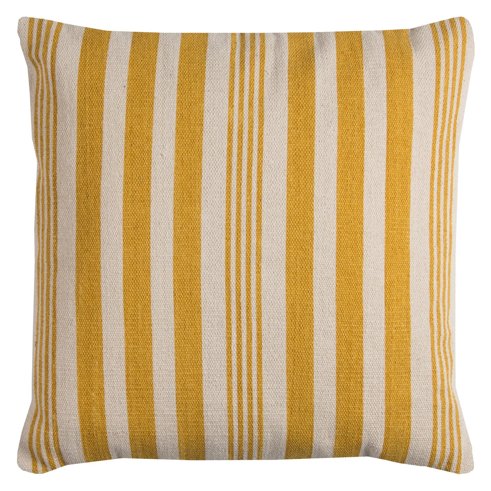 Rizzy Home Decorative Poly Filled Throw Pillow Stripe 24"X24" Yellow