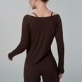 thumbnail image 4 of Timegard Hauts d'Entraînement pour Femmes Col Rond Manches Longues Hauts Courts T-Shirts de Course Athlétiques Irréguliers, 4 of 5