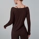 thumbnail image 4 of Top de encaje,Camiseta de verano de manga larga con cuello redondo para mujer, informal, de moda, de mezcla de algodón suave, cómoda para el hogar o el trabajo, sopatenor, 4 of 8