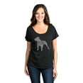 thumbnail image 2 of Thread Tank Pit Bull Dog Silhouette Women's Relaxed Slouchy Dolman T-Shirt Tee Heather Black X-Large, 2 of 4