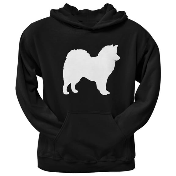 American Eskimo Silhouette Black Adult Hoodie